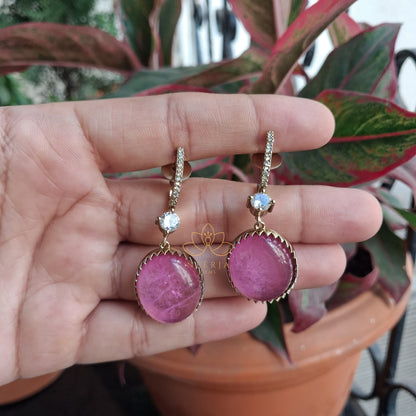 Blush Pink Crystal Drop Earrings