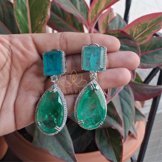 Deep Green Elegance Drop Earrings