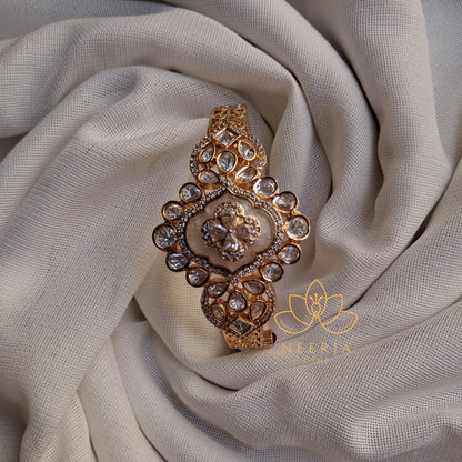 Floral Harmony Kundan Polki Bracelet