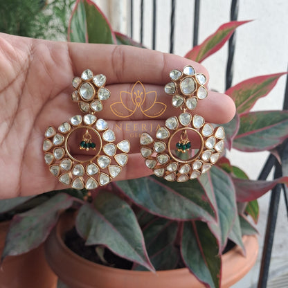 Golden Glow Polki Chandbali Earrings