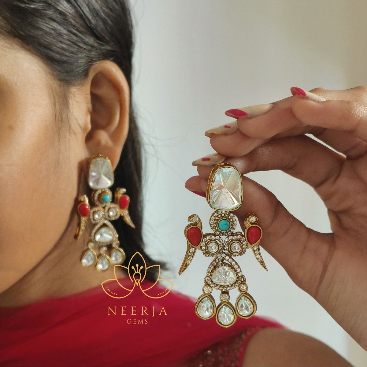 Heritage Kundan Statement Earrings