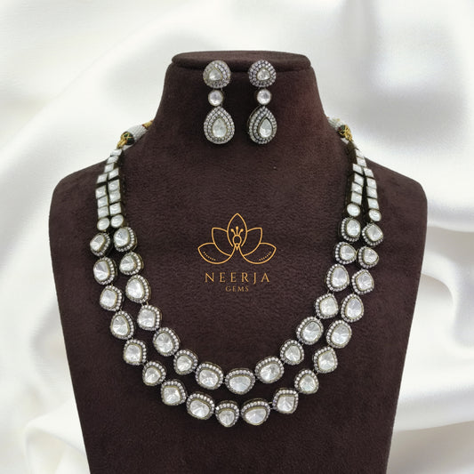 Kundan White Stone Necklace Set