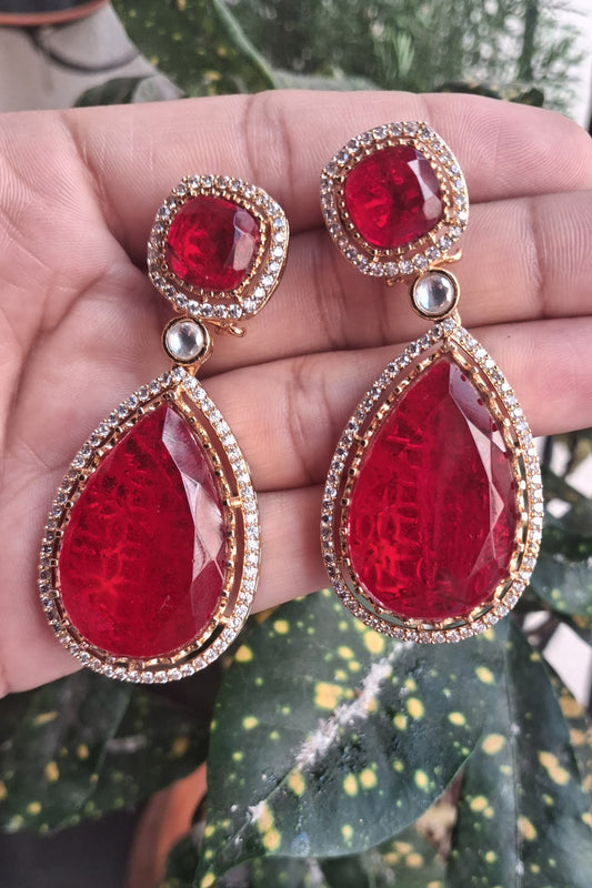 Majestic Ruby Drop Earrings