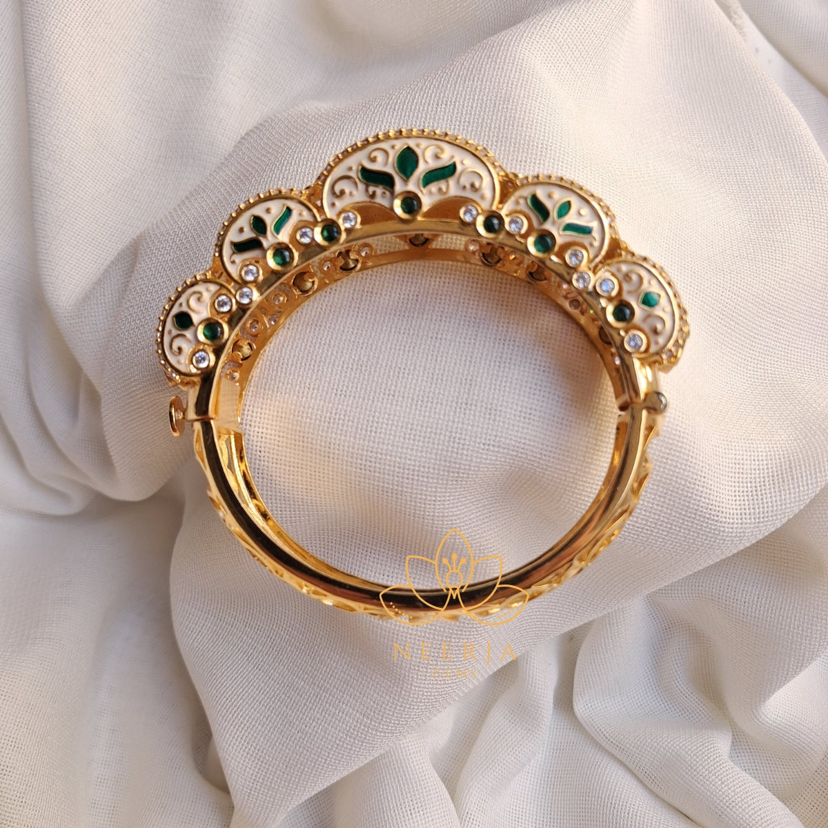 Meenakari Kundan Handcuff Bracelet