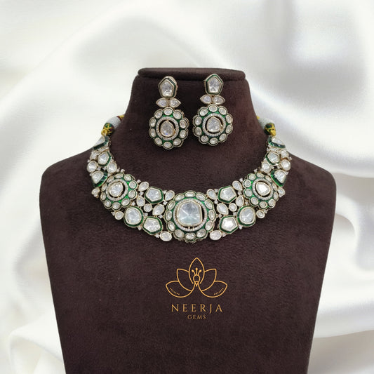 Regal Emerald Kundan Choker Set