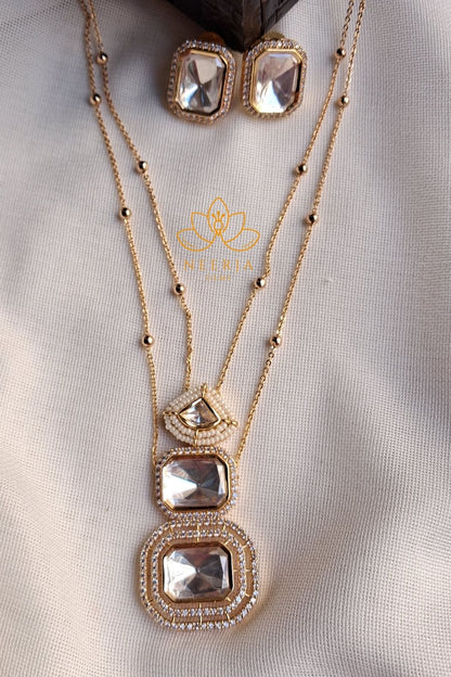 Royal Crystal Kundan Necklace Set