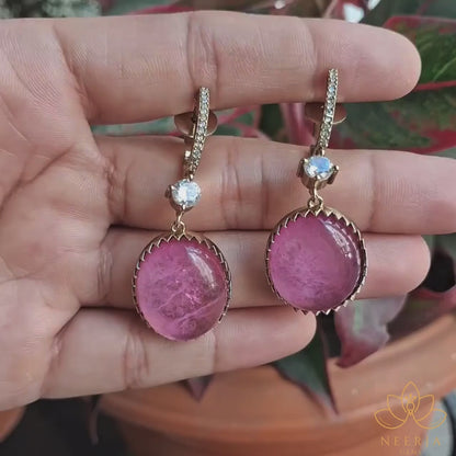 Blush Pink Crystal Drop Earrings