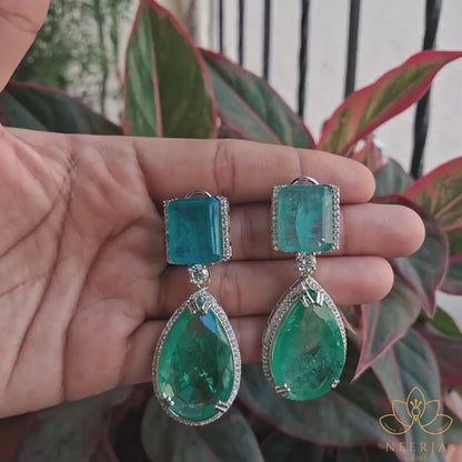 Deep Green Elegance Drop Earrings