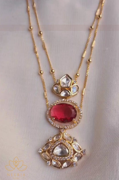 Royal Ruby Kundan Necklace Set