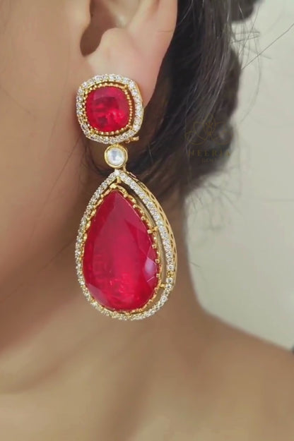 Majestic Ruby Drop Earrings